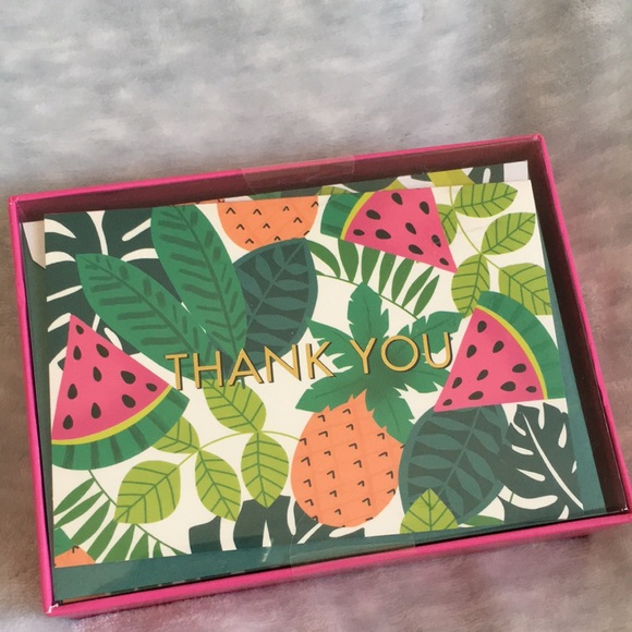 Tropical Watermelon Thank You Notes Cards Set of 12 Blank Correspond envel NWT - Picture 16 of 16